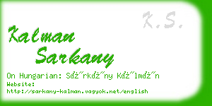 kalman sarkany business card